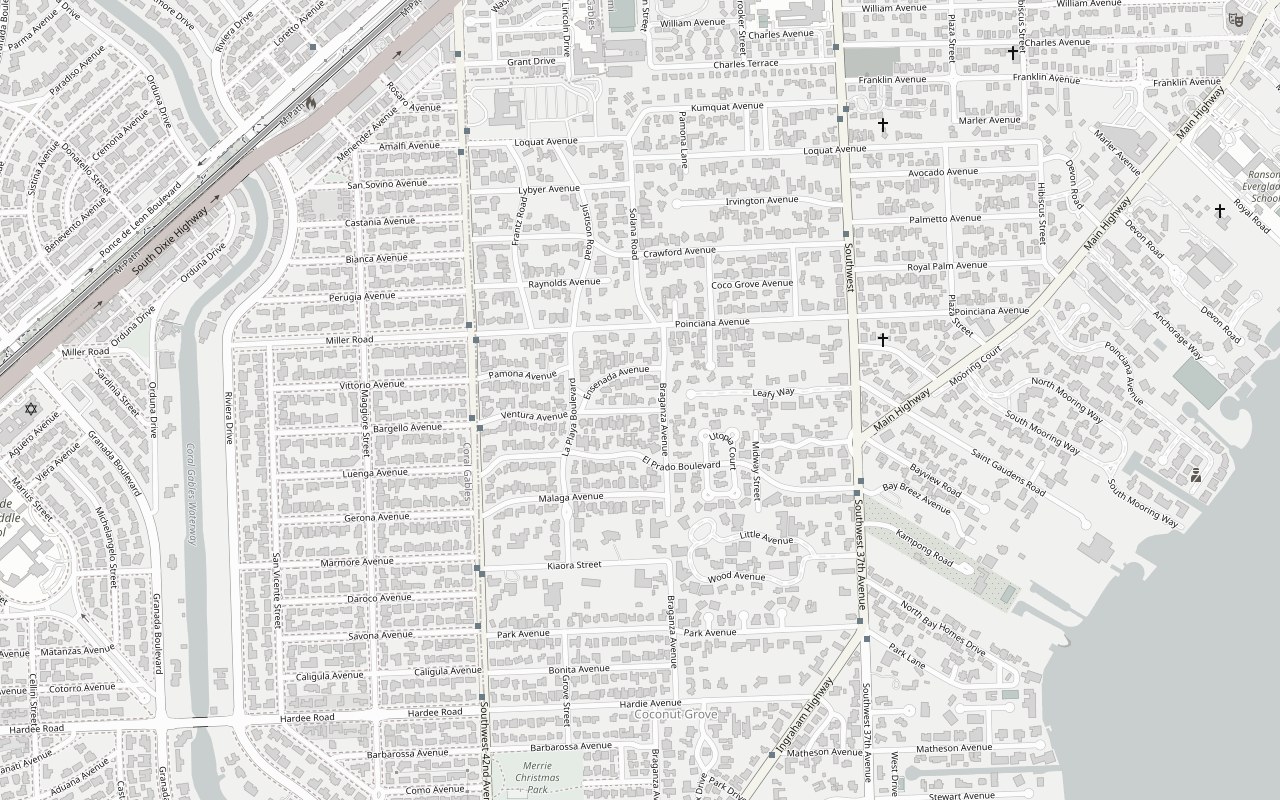 Map showing the location of 4031 Ventura Avenue, Coconut Grove, FL 33133